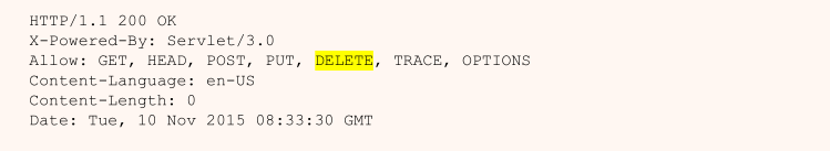 Insecure HTTP Methods Enabled